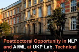 Postdoctoral Opportunity in NLP and AI/ML at UKP Lab, Technical University of Darmstadt